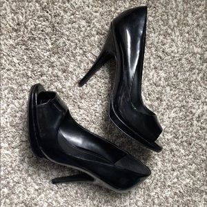 Aldo size 38 black open toe heels